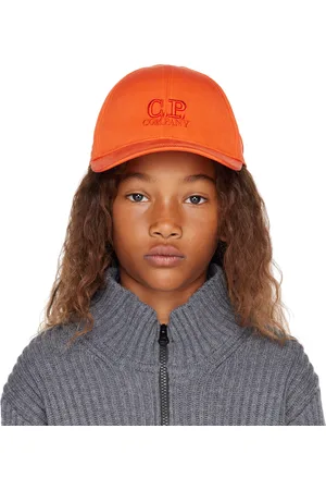 C.P. Company Kids Orange Embroidered Cap