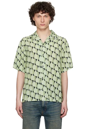 HUGO BOSS Green Oversized Fit Abstract Print Shirt