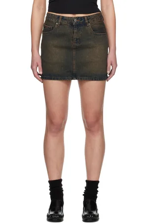 Wynn Hamlyn Navy Faded Denim Miniskirt