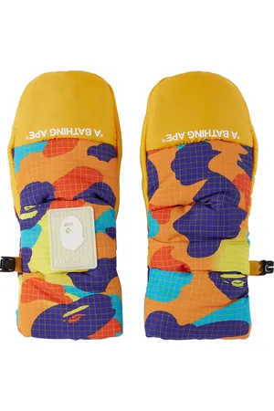 BAPE Kids Yellow Grid Gloves