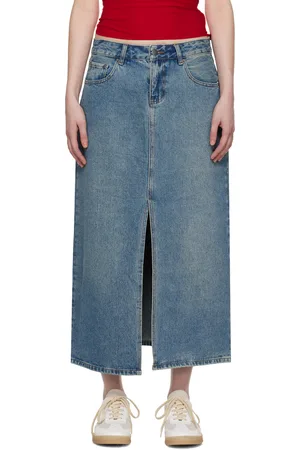 Wynn Hamlyn Indigo Washed Denim Maxi Skirt