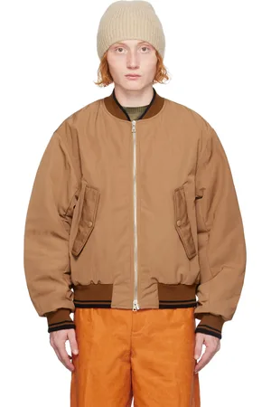 DRIES VAN NOTEN Brown Oversized Bomber Jacket