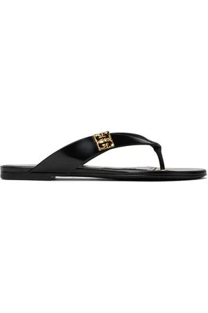 Givenchy Black Tong 4G Liquid Flip-Flops