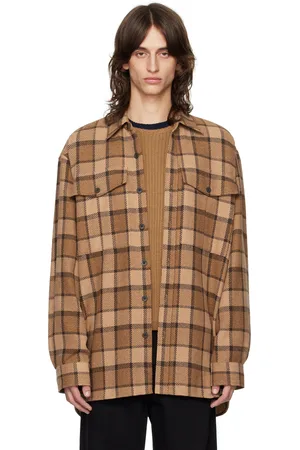 DRIES VAN NOTEN Brown Check Shirt