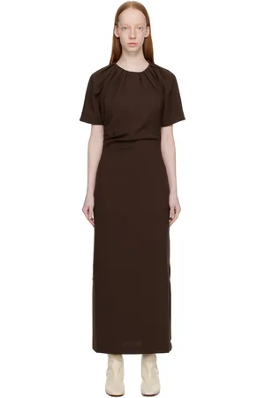 Wynn Hamlyn Brown Danielle Midi Dress