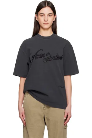Acne Studios Black Relaxed Fit Logo T-shirt