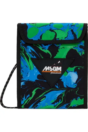 Msgm Green & Blue Paint Pouch