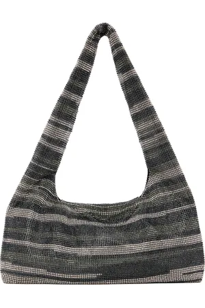 KARA Gray Crystal Mesh Armpit Bag
