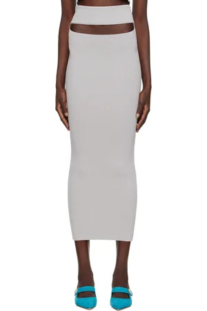 CHRISTOPHER ESBER Gray Split Midi Skirt