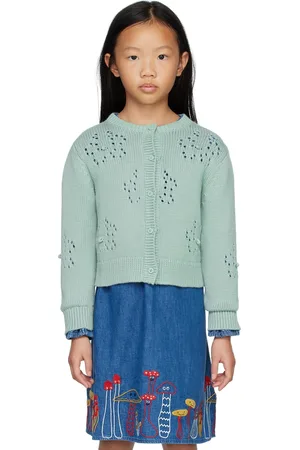 Stella McCartney Kids Blue Round Neck Cardigan