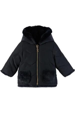 Tartine Et Chocolat Baby Navy Reversible Faux-Fur Jacket