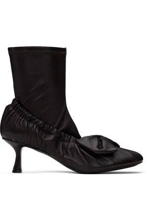 Acne Studios Brown Leather Bow Ankle Boots