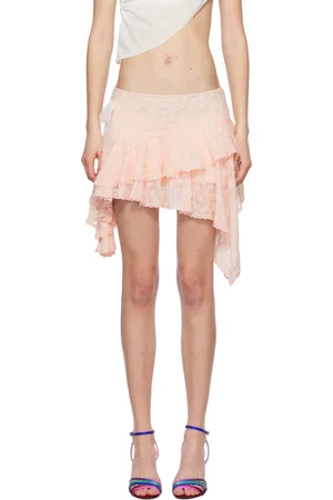 yuhan wang Ruffled Lace Miniskirt