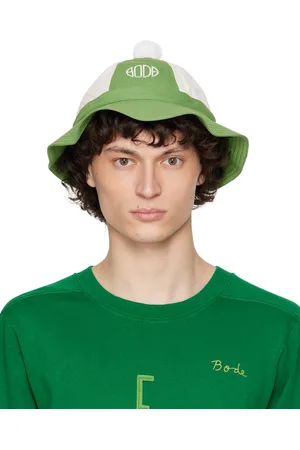 BODE Green & White Paneled Grandfather Bucket Hat