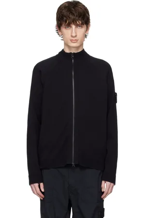 Stone Island Navy Light Raw Hand Organic Cotton Cardigan