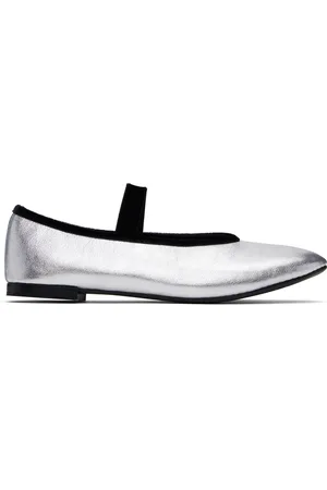 Repetto Silver Lilouh Rubber Sole Mary Jane Ballerina Flats