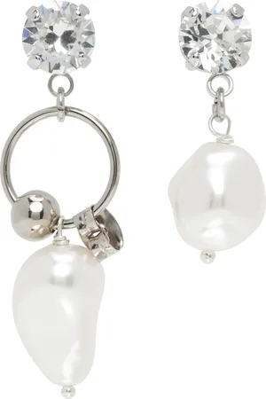 Justine Clenquet SSENSE Exclusive Silver Stan Earrings