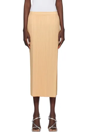 PLEATS PLEASE ISSEY MIYAKE Yellow Monthly Colors March Midi Skirt