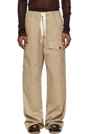 DRIES VAN NOTEN Beige Drawstring Cargo Pants