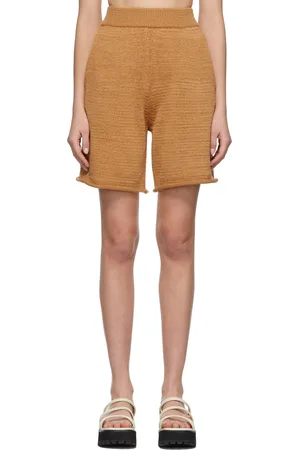 Missing You Already Tan Tape Yarn Half Pant Shorts