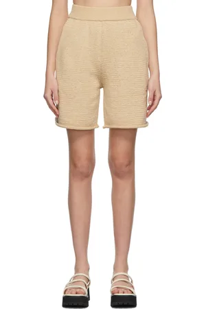 Missing You Already Beige Tape Yarn Half Pant Shorts