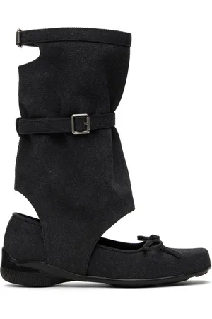 OPEN YY Gray Ballet Flat Cut-Out Boots