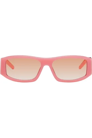 Casablanca Pink & Orange Rectangular Comb Acetate Sunglasses