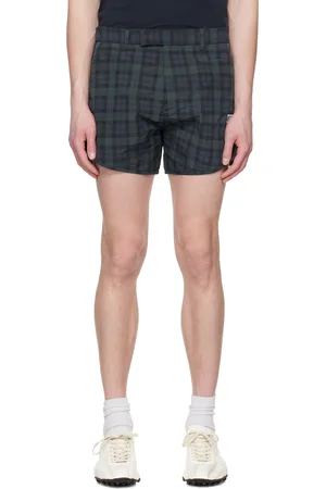 MARTINE ROSE Navy & Green Tailored Gym Shorts