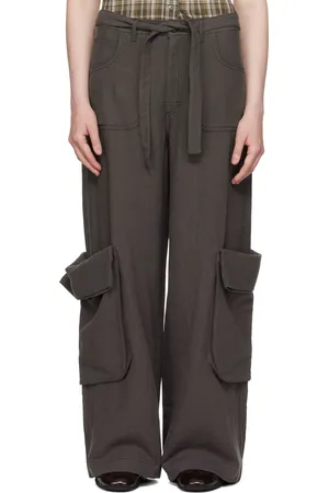 OPEN YY Gray Linen Cargo Pants