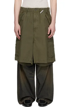 Maison Mihara Yasuhiro & Navy Cargo Shorts Combined Denim Jeans