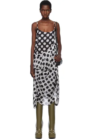 Charles Jeffrey Loverboy Black & White Hug Slip Midi Dress