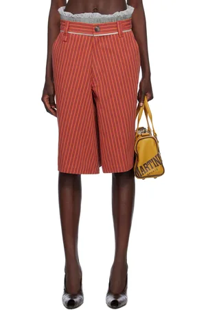 MARTINE ROSE Red Twisted Skate Shorts