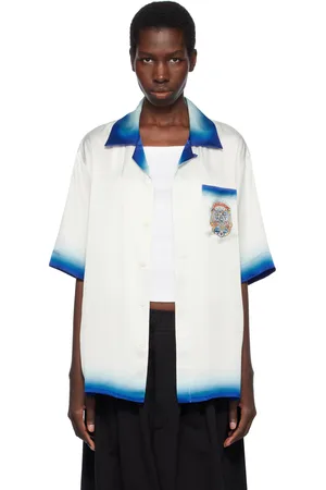 Casablanca White Short Sleeve Silk Shirt