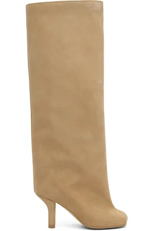 Maison Margiela Tan Anatomic Slip-On Suede Tall Boots
