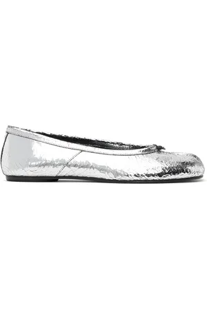 Maison Margiela Silver Tabi Broken Mirror Ballerina Flats