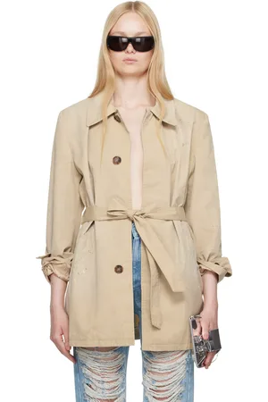 Maison Margiela Beige Cotton Gabardine Sportsjacket Trench Coat