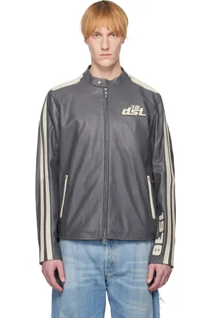Diesel Gray L-Pop Leather Jacket