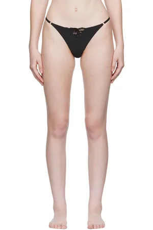 FLEUR DU MAL Black V-String Thong