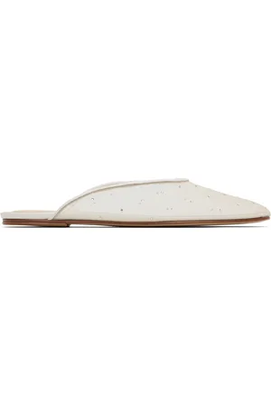 MAGDA BUTRYM Off-White Crystal Mesh Flat Mules