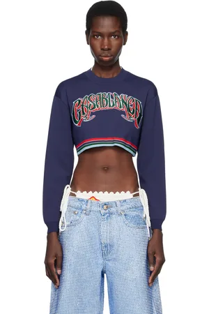 Casablanca Baseball Cropped Sweater