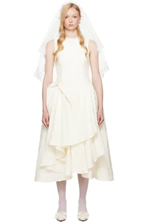 Shushu/Tong SSENSE Exclusive Bridal Capsule Irregular Hem Midi Dress