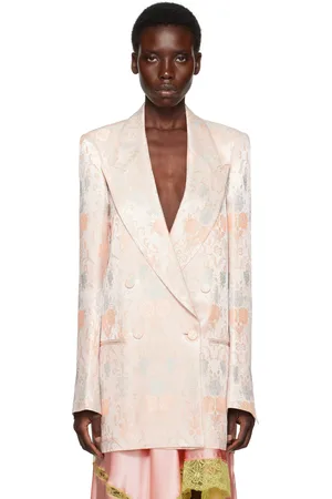 DRIES VAN NOTEN Pink Jacquard Blazer