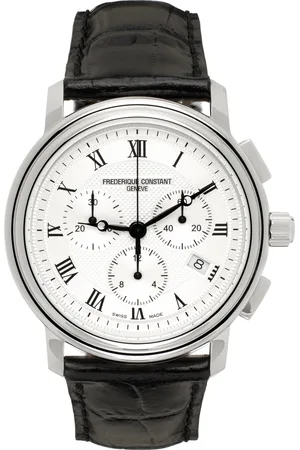 Frederique Constant Silver & Black Classics Quartz Chronograph Watch