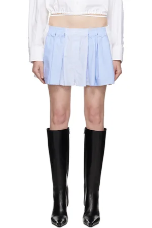 Alexander Wang Blue & White Cotton Oxford Boxer Shorts