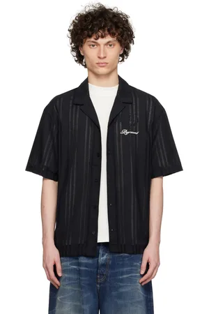Represent Black Embroidered Bowling Shirt