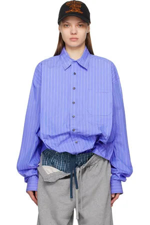 Y / PROJECT Blue Scrunched Shirt