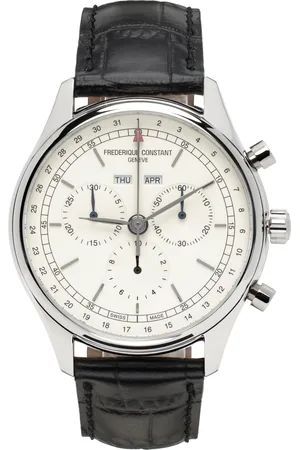 Frederique Constant Silver & Black Classics Quartz Chronograph Triple Calendar Watch