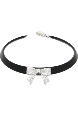 Shushu/Tong Black YVMIN Edition Pave Bowknot Acetate Choker
