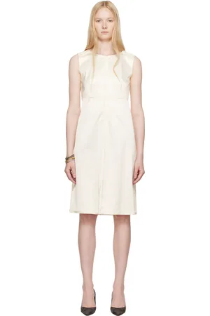 Maison Margiela Off-White Satin Stretch Convertible Midi Dress