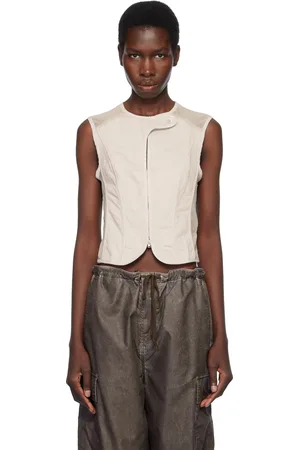 OUR LEGACY Gray Sateen Corset Vest